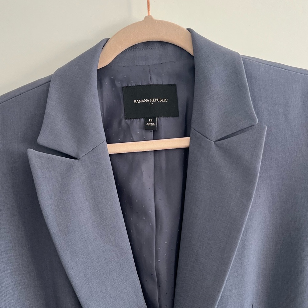 Banana Republic Charcoal Grey Blue Blazer
